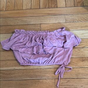 Pink Off-Shoulder Crop Top